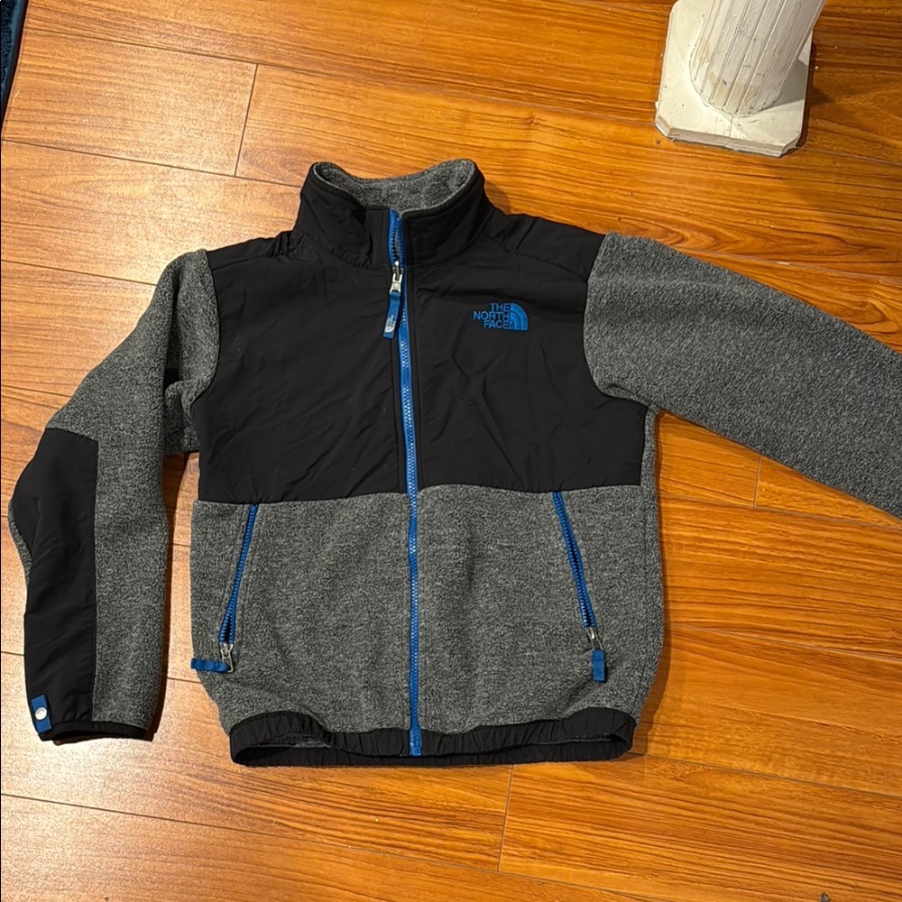 The North Face Black and Gray Jacket with Blue Accents